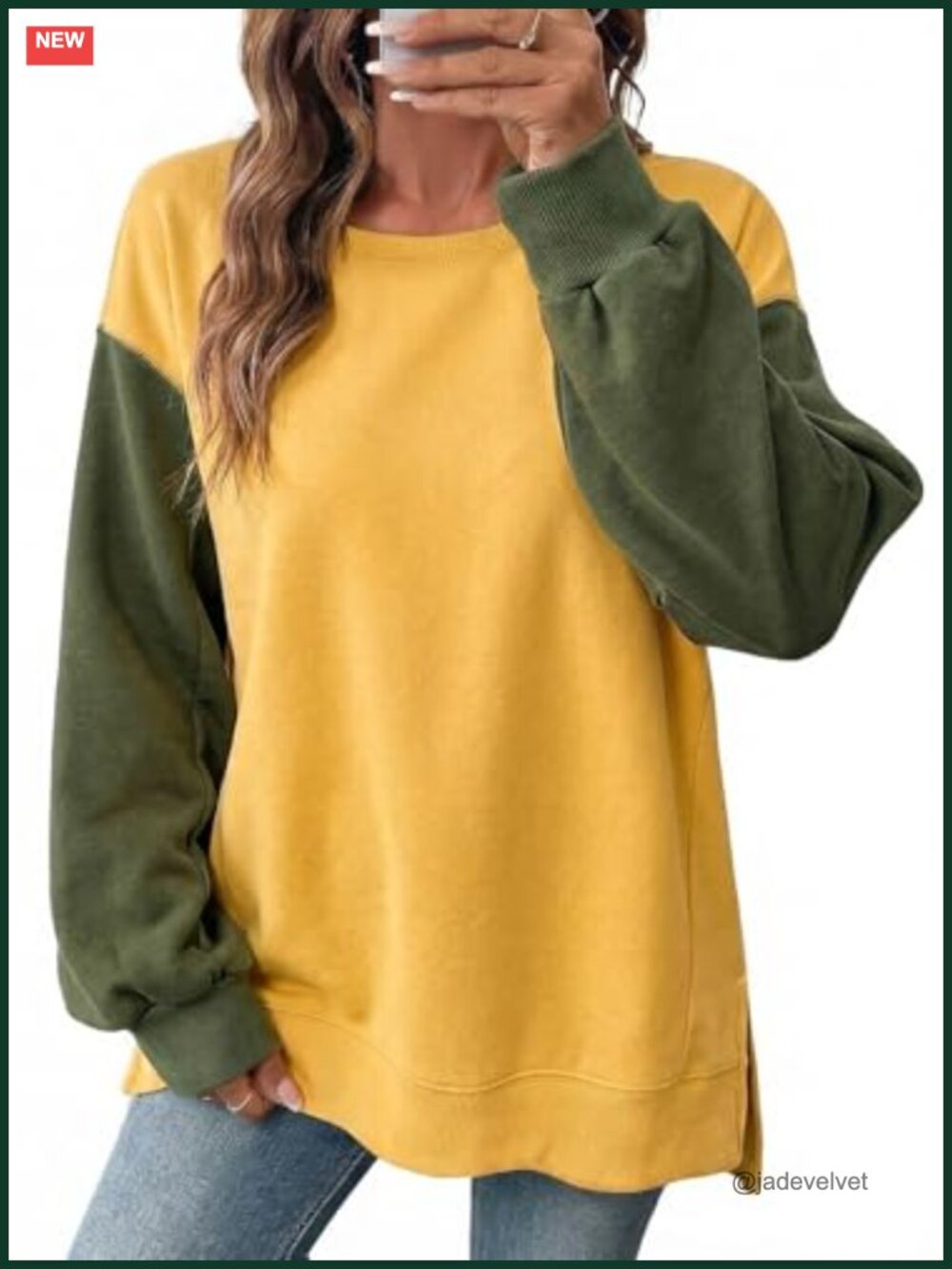 SHEWIN Women's Crewneck Long Sleeve Pullover Sweatshirt Casual Loose Top